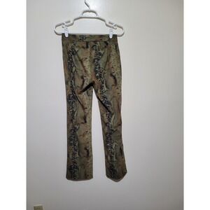 Trixxi‎ Snakeskin Print Pants Junior Size 3 Olive Green Slim Straight